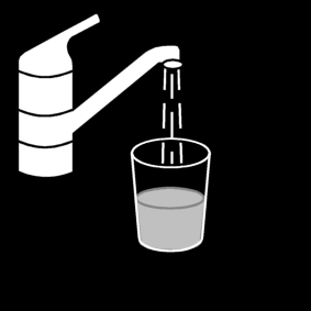 fill glass with water